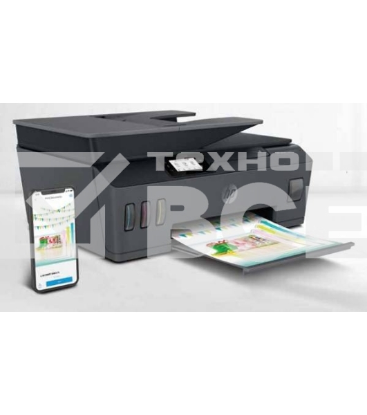 МФУ струйный HP Smart Tank 615 AiO (Y0F71A), A4, цветной, печ. до 22 стр/мин. (ч/б) до 16 стр/мин. (цвет), скан. до 5 стр/мин. (ч/б) 3 стр/мин. (цвет), 1200 x 1200 dpi (ч/б печать, скан.) 1200 x 4800 dpi (печать цвет), USB, Wi-Fi, BlueTooth, Air Print, Mo