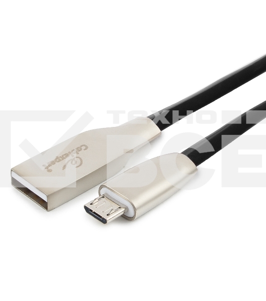 Кабель USB 2.0 Cablexpert CC-G-mUSB01Bk-1M, AM/microB, серия Gold, длина 1м, черный, блистер