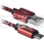 Кабель Defender USB2.0 TO MICRO-USB 1M RED USB08-03T, фото4