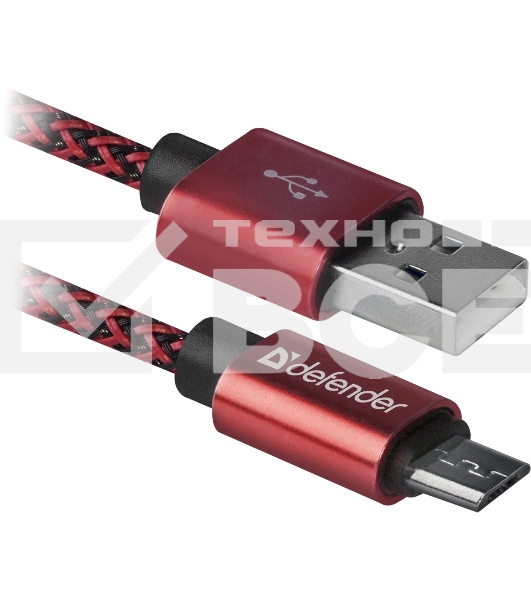 Кабель Defender USB2.0 TO MICRO-USB 1M RED USB08-03T