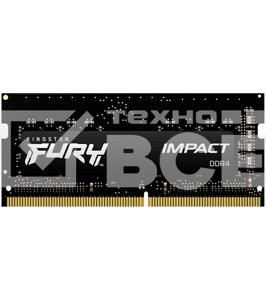 Оперативная память Kingston Fury Impact, DDR4, 16GB (1x16GB), 2933MHz, CL17, с радиатором, SO-DIMM