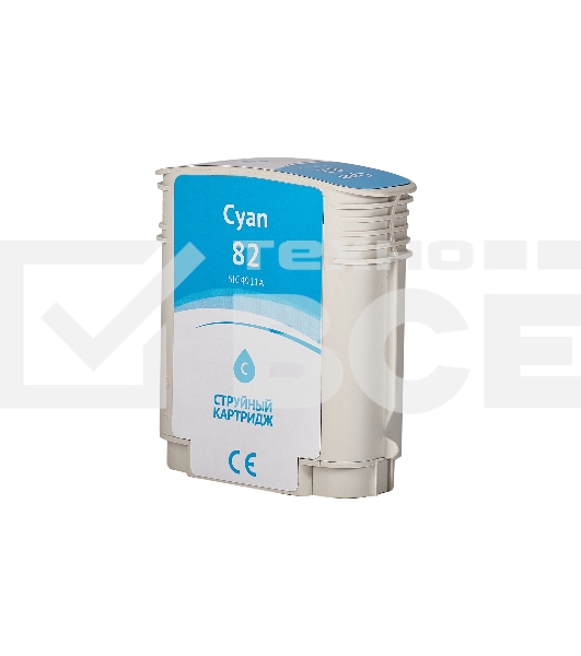 Картридж струйный Sakura C4911A (№82 Cyan) для HP, голубой, 72 мл.