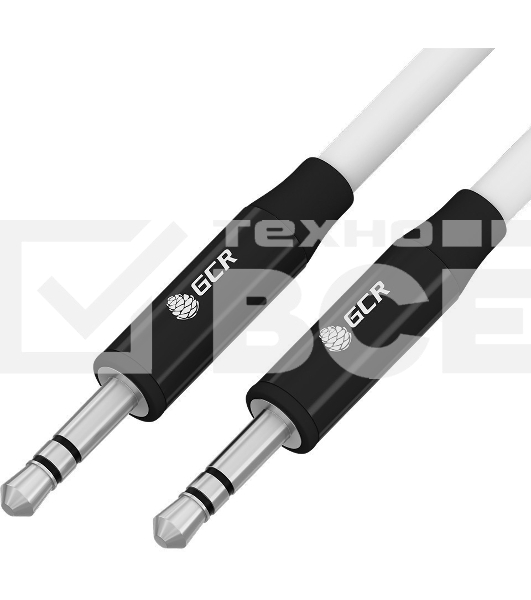Кабель GCR 3.0m аудио jack 3.5mm/jack 3.5mm белый, AL case черный, M/M, GCR-54752