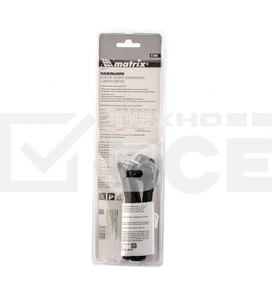 Паяльник Matrix, пл.ABS, класс защиты 1, индикатор,медный наконеч. с долговеч. покрытием, 220В, 60W