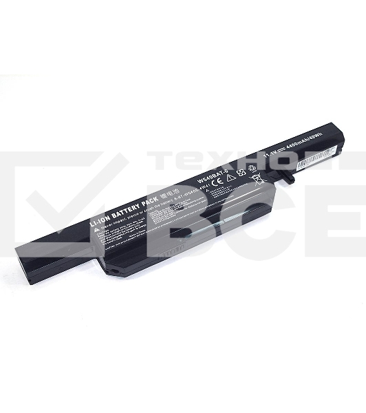 Аккумуляторная батарея для ноутбука Clevo W540-3S2P 11.1V 5200mAh OEM черный