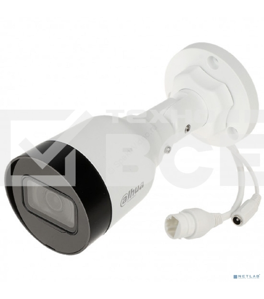 Уличная цилиндрическая IP-видеокамера DAHUA DH-IPC-HFW1431S1P-0360B-S6 4Мп, 1/2.9” CMOS, объектив 3.6мм, обнаружение людей, ИК 30м, IP67, металл/пластик