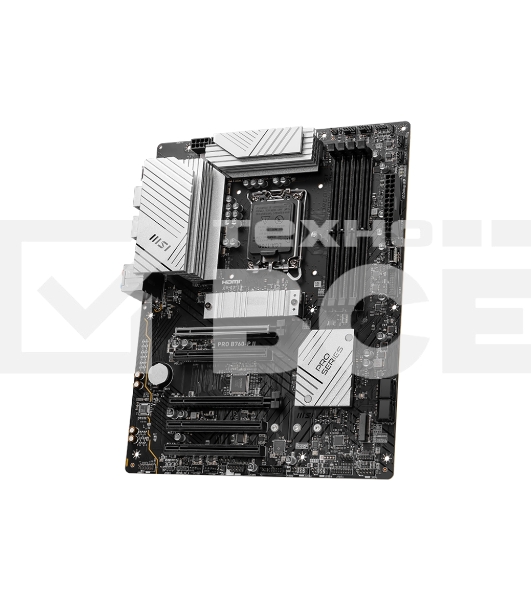 Материнская плата MSI PRO B760-P II, LGA 1700, Intel B760, 4xDDR5, 4xSATA, 2xM.2, 1xPCI-E 4.0 x16, 1xPCI-E 4.0 x4, 3xPCI-E 3.0 x1, 1xHDMI, 1xDP, 1xRJ45 2.5Gb, 1xUSB-C 3.2 Gen 2, 2xUSB-A 3.2 Gen 1, 2xUSB-A 2.0, 5x3.5мм, TOSLINK, 7.1, Standard-ATX