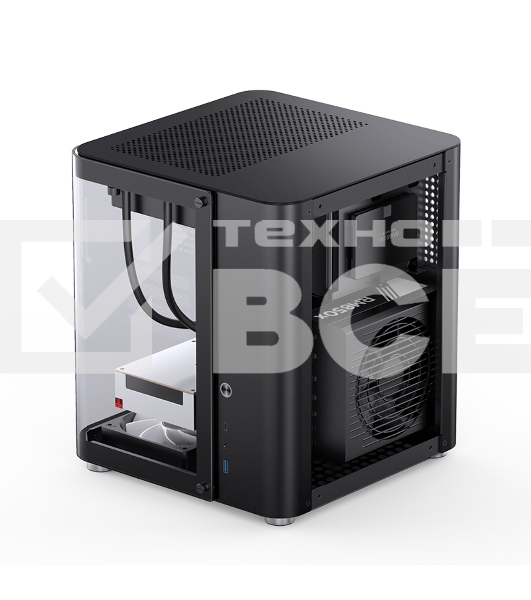 Корпус без блока питания Корпус JONSBO TK-1 Black 2.0 MATX без БП, mini-ITX, micro-ATX, черный