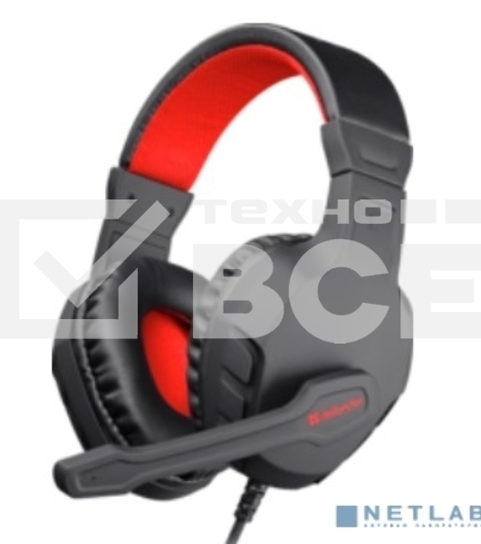 Гарнитура GAMING CUJO BLACK/RED 64505 Defender
