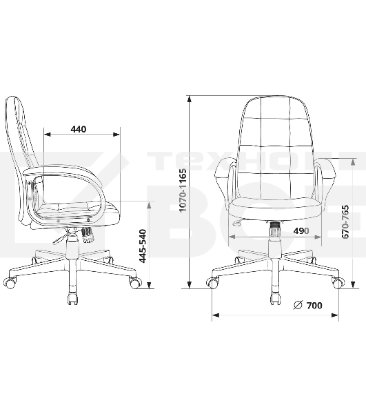 Кресло руководителя Бюрократ CH 002 Fabric 3C11 черный, крестов. пластик