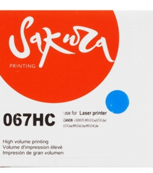Картридж лазерный Sakura 067HC (5105C002) для Canon i-SENSYS LBP631/LBP633/MF651/MF655/MF657, голубой, 2350 к. (чип без счетчика копий)