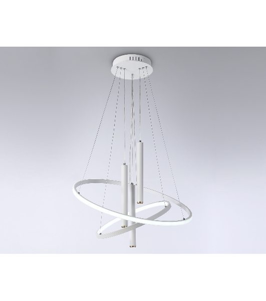 Подвесной светодиодный светильник Ambrella light FL5371/2+3 WH белый 93W 3000K/4200K/6400K+4200K D600/400*1200 (ПДУ ИК)