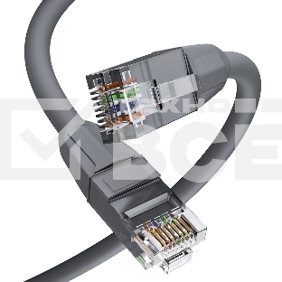 Патч-корд GCR прямой 2.0m LSZH UTP кат.6, серый, 24 AWG, литой без фиксатора, ethernet high speed, RJ45, T568B, GCR-52750