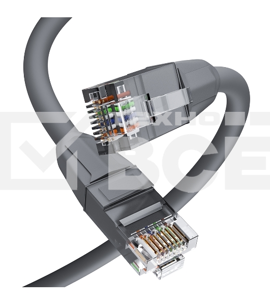 Патч-корд GCR прямой 2.0m LSZH UTP кат.6, серый, 24 AWG, литой без фиксатора, ethernet high speed, RJ45, T568B, GCR-52750