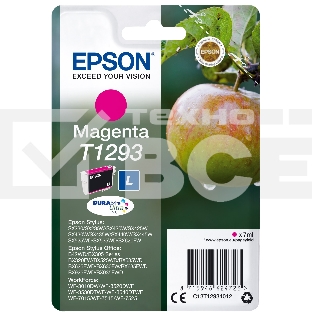 Картридж струйный Epson T1293 (C13T12934012/C13T12934011/C13T12934010) пурпурный (7 мл) для SX420/425/525WD/B42WD/BX320FW