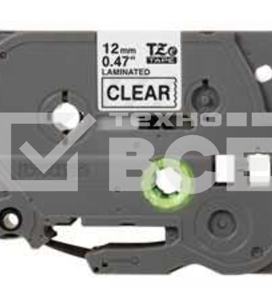 Картридж Brother TZ-E131 12 мм, 8 м, черный шрифт, прозрачный фон, для BROTHER P-Touch