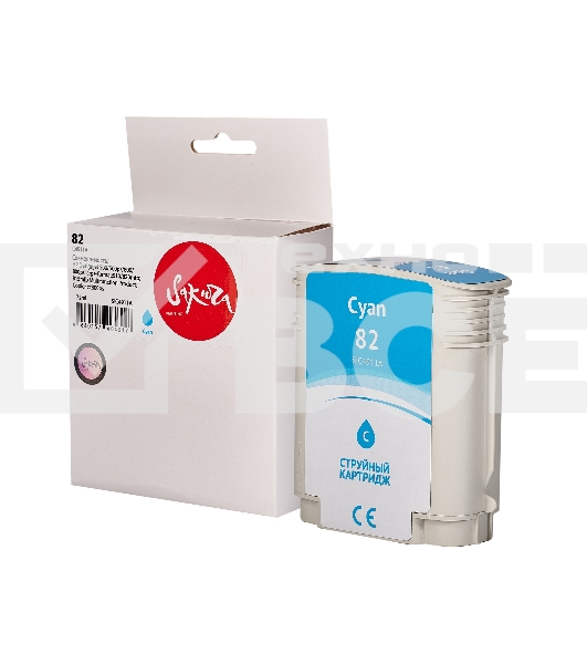 Картридж струйный Sakura C4911A (№82 Cyan) для HP, голубой, 72 мл.