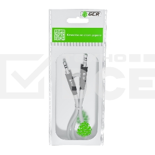 Кабель GCR 3.0m аудио jack 3.5mm/jack 3.5mm белый, AL case черный, M/M, GCR-54752