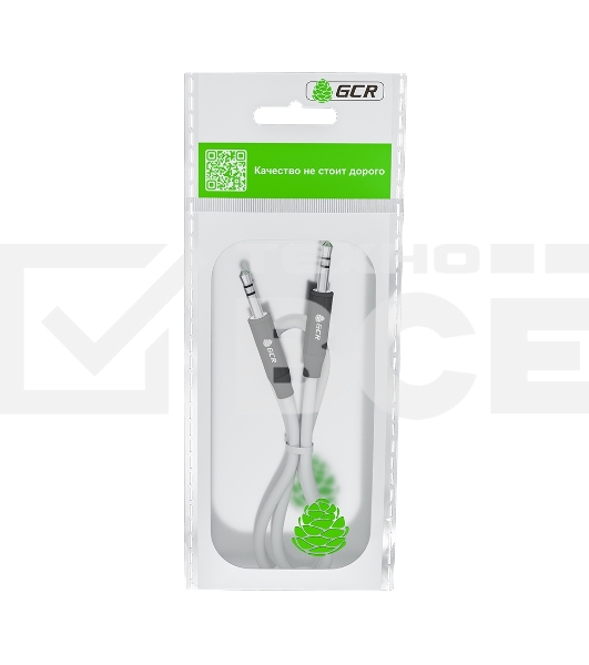 Кабель GCR 3.0m аудио jack 3.5mm/jack 3.5mm белый, AL case черный, M/M, GCR-54752