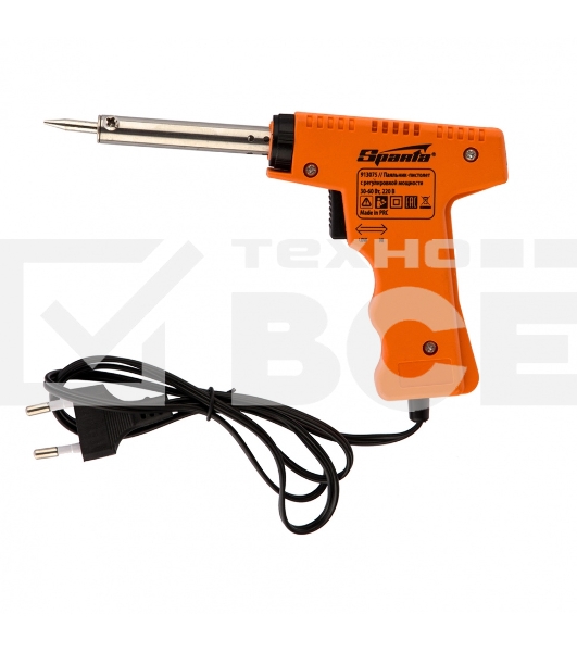 Паяльник-пистолет с регулировкой мощности Sparta 30-60 Вт,220 В