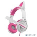 Гарнитура QUMO Game Cat белый/розовый, проводная, USB, подсветка, фото5