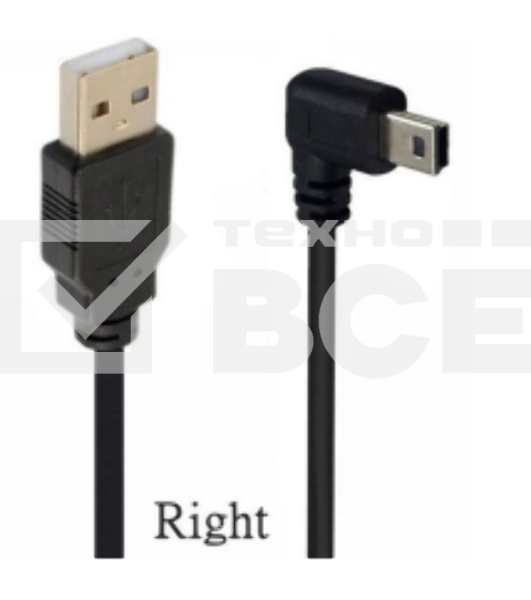 Кабель USB  Type A на Mini USB угол вправо 0,25 м