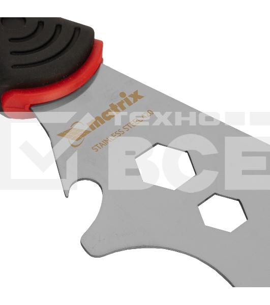 Шпатель-скребок многофункциональный 9 в 1, нержавеющая сталь, 2-компонентная рукоятка Matrix 85558