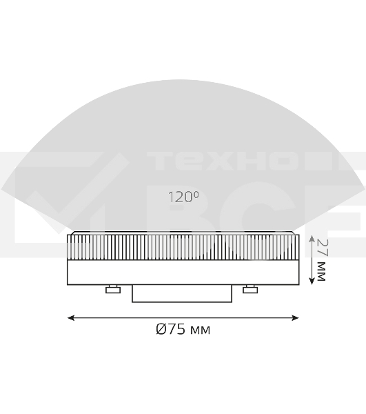 Лампа светодиодная Gauss 108008308 8Вт цок.:GX53 таблетка 150B св.свеч.бел.хол. GX53 (упак.:10шт)
