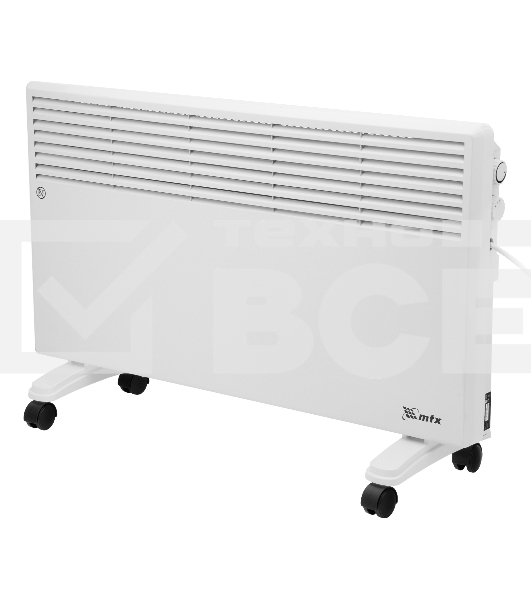 Конвектор электрический MTX CH-2000, белый, 2000 Вт, 25 м2, термостат