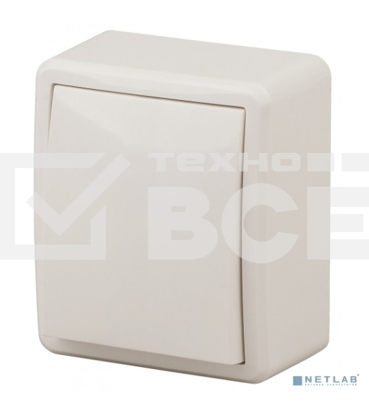 Выключатель 1-кл. ОП Эра Эксперт 10А, IP20, 11-1201-02, 250 В, 10AX, сл. кость, Эра Б0020655