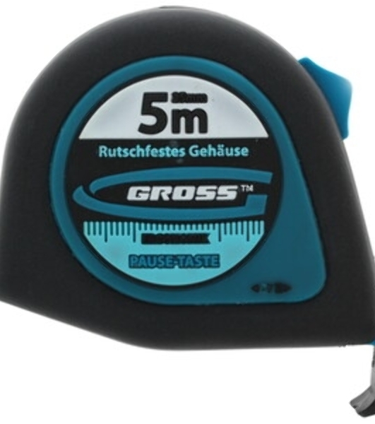 Рулетка Gross 'Ergonomisch', 5 м x 25 мм, магнитный обрезиненный зацеп31103