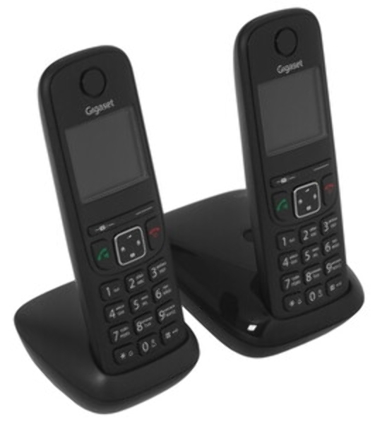 Радиотелефон Dect Gigaset AS690 DUO черный (труб. в компл.:2шт) АОН
