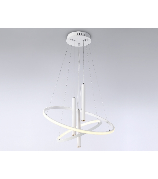 Подвесной светодиодный светильник Ambrella light FL5371/2+3 WH белый 93W 3000K/4200K/6400K+4200K D600/400*1200 (ПДУ ИК)