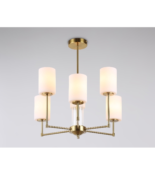 Люстра Ambrella light LH56215/6 BS/FR латунь/белый матовый E27/6 max 60W D600*600