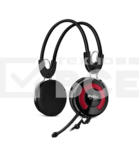 Гарнитура SVEN AP-540 с регулятором громкости черный/красный