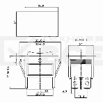 Выключатель клавишный 250V 15А (6с) ON-OFF-ON синий  с подсветкой и нейтралью  Rexant, фото3