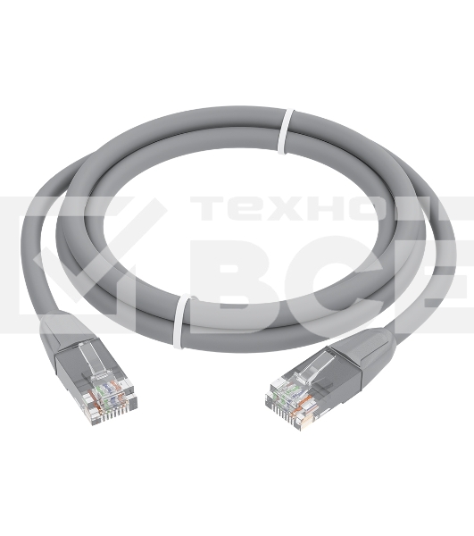 Патч-корд GCR прямой 2.0m LSZH UTP кат.6, серый, 24 AWG, литой без фиксатора, ethernet high speed, RJ45, T568B, GCR-52750
