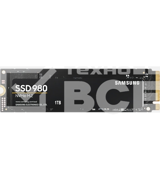 Накопитель SSD Samsung 980, 1000GB, PCIe 3.0 x4, M.2 2280, NVMe, R/W 3500/3000