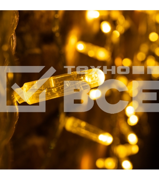 Гирлянда светодиодная «Дождь» 2x0,8 м, эффект мерцания, прозрачный провод, 230 В, диоды ТЕПЛЫЙ БЕЛЫЙ 