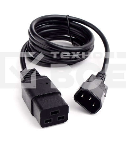 Кабель питания Cablexpert PC-189-1-1, 1.8м, C14- C19, 3x1кв.мм, черный, с заземлением