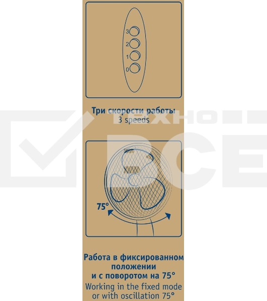 Вентилятор напольный Scarlett SC-SF111B29 45Вт скоростей:3 белый/голубой