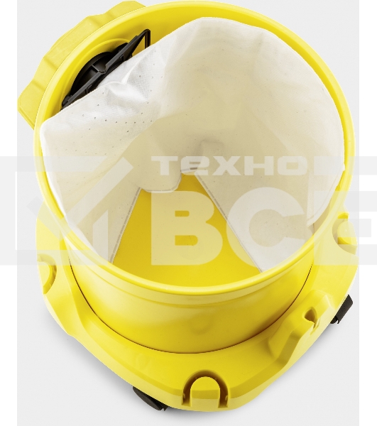 Строительный пылесос Karcher WD 2 Plus V-12/4/18 желтый, 1000 Вт, уборка сухая/сбор воды, пылесборник мешок/контейнер, 12 л