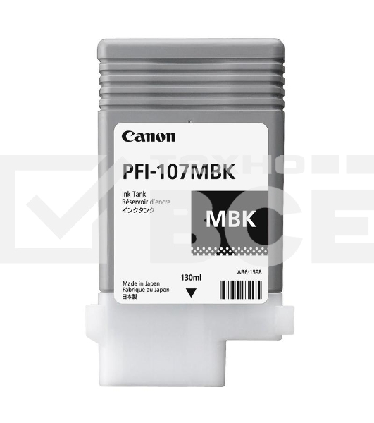 Картридж струйный Canon PFI-107MBK (6704B001) черный матовый (130 мл) для Canon iP F680/685/780/785