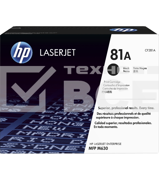 Тонер Картридж HP 81A CF281A черный для HP LJ Pro M630dn/f/h/z (10500стр.)