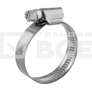 Хомут червячный 32-50/9-0,6мм, нержавеющая сталь W2, (50 шт/уп) Rexant