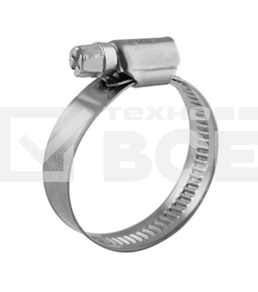 Хомут червячный 32-50/9-0,6мм, нержавеющая сталь W2, (50 шт/уп) Rexant