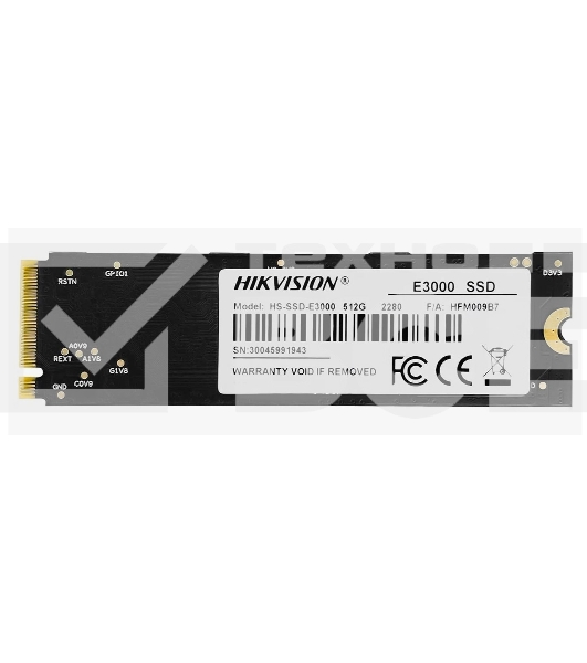 Накопитель SSD Hikvision E3000, 512Gb, PCIe 3.0 x4, M.2 2280, NVMe, R/W 3500/1800
