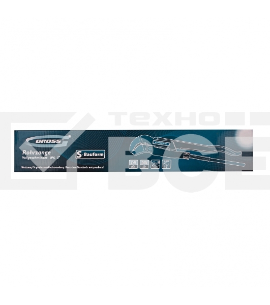 Ключ GROSS 15616 трубный рычажный №4 3'' цельнокованый crv тип - ''s''