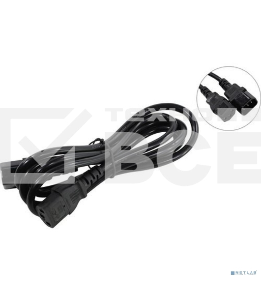Кабель монитор-компьютер (UPS->уст-во) ExeGate Power EC-1,8P (С13->С14) VDE-250V-3*1,00-CU,10A, 1.8м