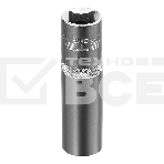 Головка торцевая удлиненная, 16 мм, 6-гранная, CrV, под квадрат 1/2